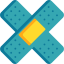 Icono de estetoscopio en colores azules claros y oscuros
